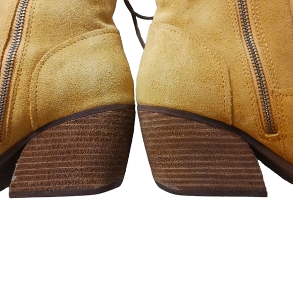 Kork-Ease Suede Stacked Heel Western Ankle Booties Women’s 8M - Picture 3 of 13